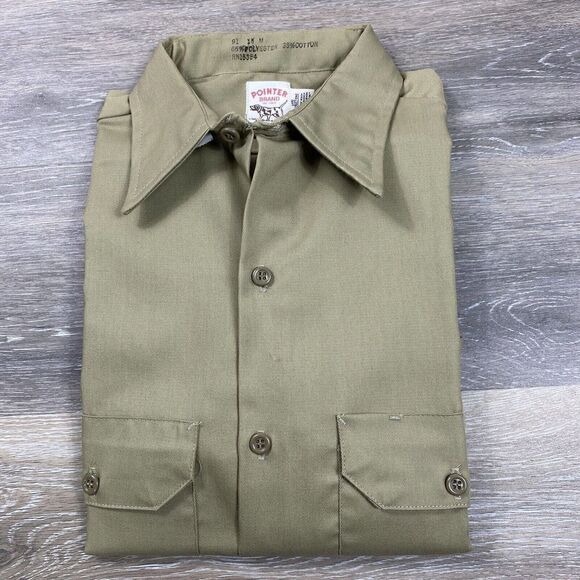 Vintage Pointer Brand Long Sleeve Shirt Made In USA Brown Workwear NWOT RARE - Picture 1 of 9